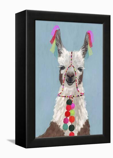 Adorned Llama I-Victoria Borges-Framed Stretched Canvas