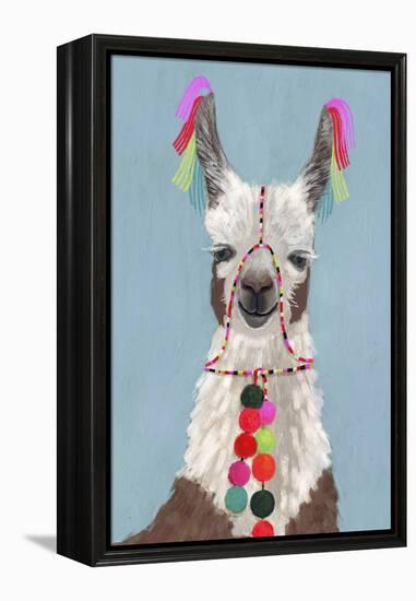 Adorned Llama I-Victoria Borges-Framed Stretched Canvas