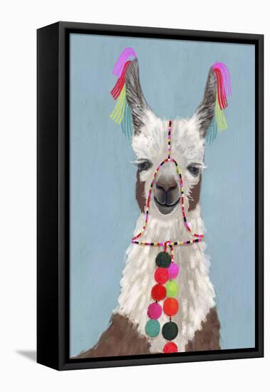 Adorned Llama I-Victoria Borges-Framed Stretched Canvas