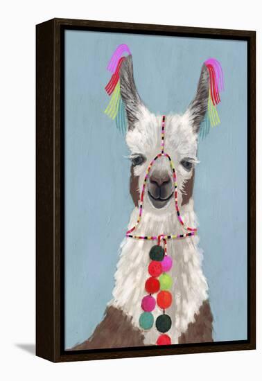 Adorned Llama I-Victoria Borges-Framed Stretched Canvas