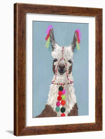 Adorned Llama I-Victoria Borges-Framed Art Print