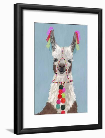 Adorned Llama I-Victoria Borges-Framed Art Print