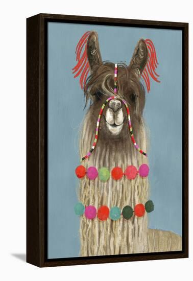 Adorned Llama IV-Victoria Borges-Framed Stretched Canvas