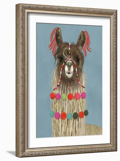 Adorned Llama IV-Victoria Borges-Framed Art Print