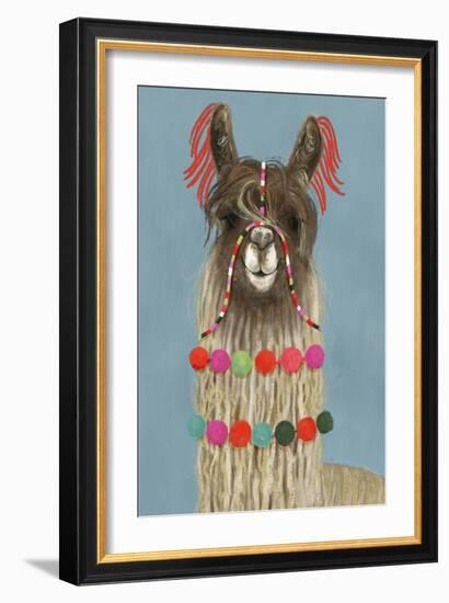 Adorned Llama IV-Victoria Borges-Framed Art Print