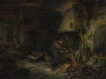 Room in an Inn with Peasants Drinking, Smoking and Playing Backgam, 1678-Adriaen Jansz van Ostade-Mounted Giclee Print