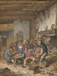 Room in an Inn with Peasants Drinking, Smoking and Playing Backgam, 1678-Adriaen Jansz van Ostade-Framed Giclee Print