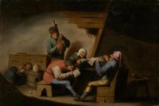 Room in an Inn with Peasants Drinking, Smoking and Playing Backgam, 1678-Adriaen Jansz van Ostade-Mounted Giclee Print