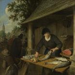 A Baker Blowing His Horn-Adriaen Van Ostade-Art Print