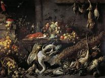 A Basket of Fruit on a Draped Table. About 1635-Adriaen van Utrecht-Mounted Giclee Print