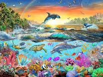 Dolphin Coral Reef-Adrian Chesterman-Framed Art Print
