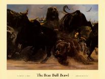 Bear Bull Brawl-Adrian De Rooy-Art Print