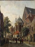 A Street Scene with Numerous Figures-Adrianus Eversen-Giclee Print