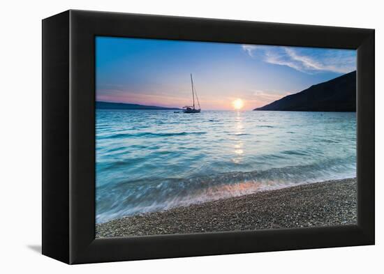 Adriatic Sea Off Zlatni Rat Beach at Sunset, Bol, Brac Island, Dalmatian Coast, Croatia, Europe-Matthew Williams-Ellis-Framed Premier Image Canvas