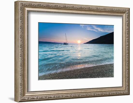 Adriatic Sea Off Zlatni Rat Beach at Sunset, Bol, Brac Island, Dalmatian Coast, Croatia, Europe-Matthew Williams-Ellis-Framed Photographic Print