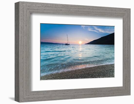 Adriatic Sea Off Zlatni Rat Beach at Sunset, Bol, Brac Island, Dalmatian Coast, Croatia, Europe-Matthew Williams-Ellis-Framed Photographic Print