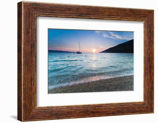 Adriatic Sea Off Zlatni Rat Beach at Sunset, Bol, Brac Island, Dalmatian Coast, Croatia, Europe-Matthew Williams-Ellis-Framed Photographic Print