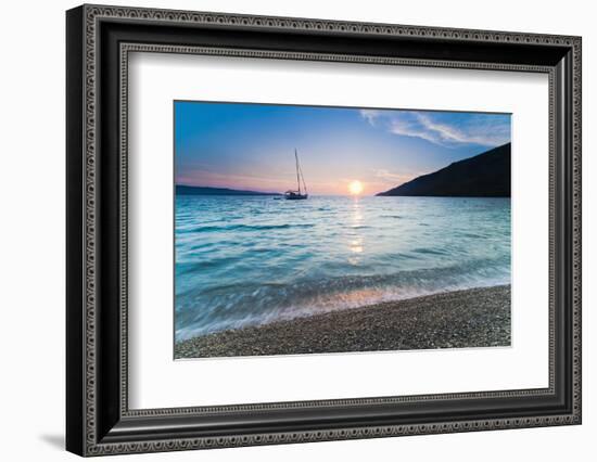 Adriatic Sea Off Zlatni Rat Beach at Sunset, Bol, Brac Island, Dalmatian Coast, Croatia, Europe-Matthew Williams-Ellis-Framed Photographic Print