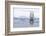 Adult polar bear (Ursus maritimus), reflected in the sea on ice near Ellesmere Island, Nunavut-Michael Nolan-Framed Photographic Print