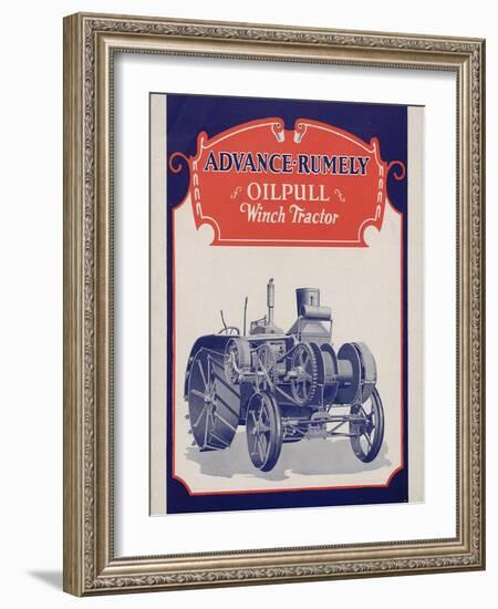Advance-Rumely Oil Pull Winch Tractor-null-Framed Giclee Print