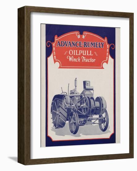 Advance-Rumely Oil Pull Winch Tractor-null-Framed Giclee Print