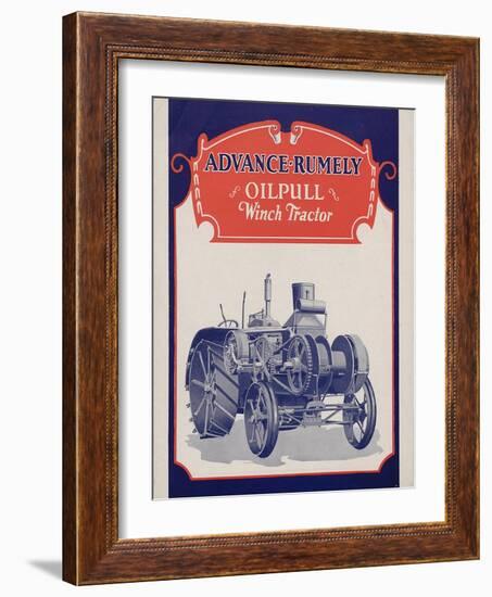 Advance-Rumely Oil Pull Winch Tractor-null-Framed Giclee Print