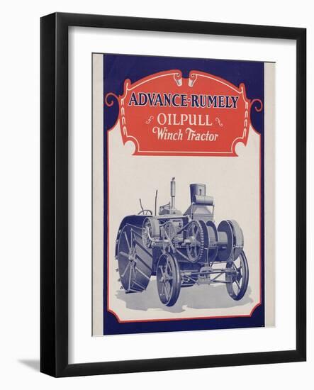 Advance-Rumely Oil Pull Winch Tractor--Framed Giclee Print