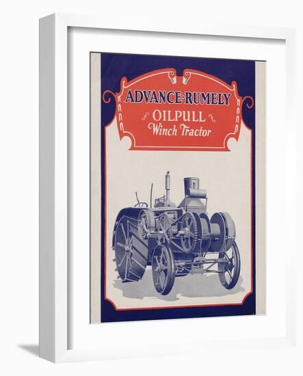 Advance-Rumely Oil Pull Winch Tractor-null-Framed Giclee Print