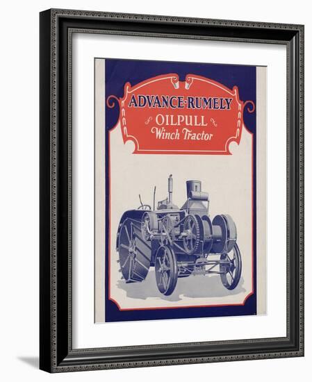 Advance-Rumely Oil Pull Winch Tractor-null-Framed Giclee Print