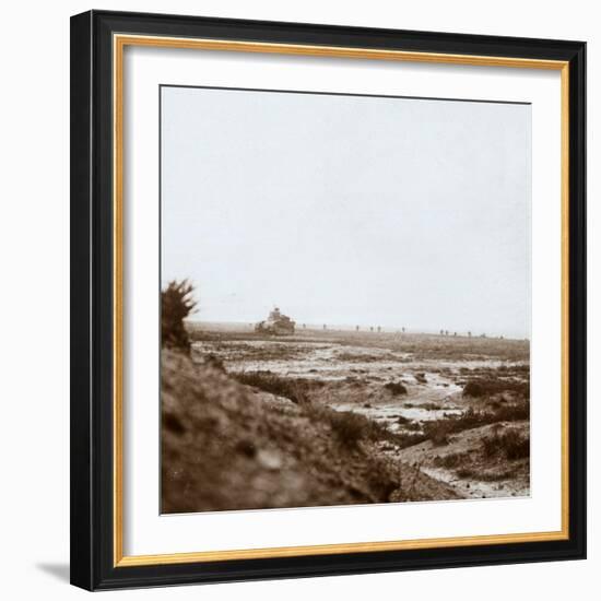 Advancing with tanks, c1914-c1918-Unknown-Framed Photographic Print