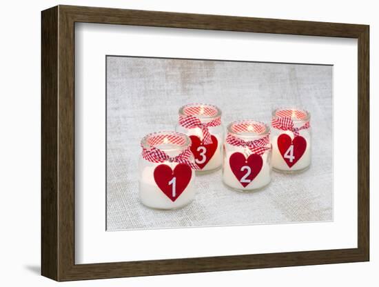 Advent Candles in glasses, still life-Andrea Haase-Framed Photographic Print