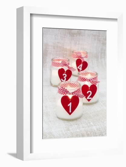 Advent candles in glasses, still life-Andrea Haase-Framed Photographic Print