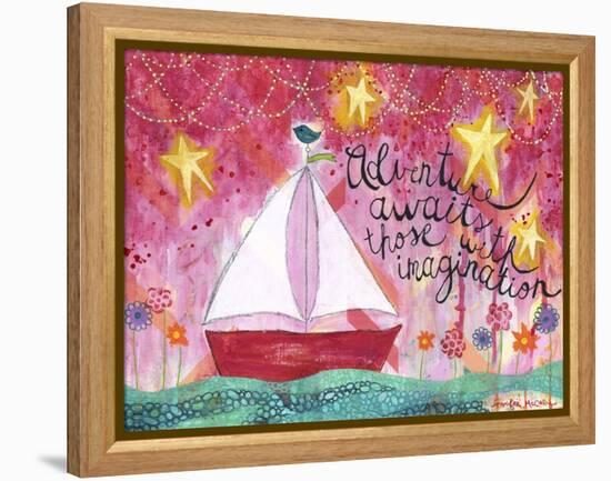 Adventure Awaits - Sailboat-Jennifer McCully-Framed Premier Image Canvas