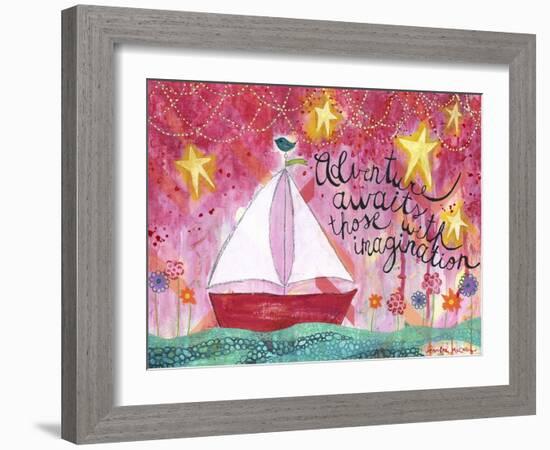 Adventure Awaits - Sailboat-Jennifer McCully-Framed Giclee Print