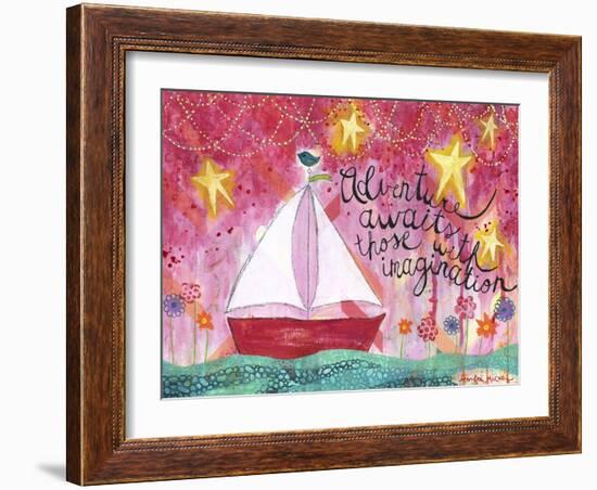 Adventure Awaits - Sailboat-Jennifer McCully-Framed Giclee Print