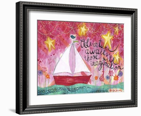 Adventure Awaits - Sailboat-Jennifer McCully-Framed Giclee Print