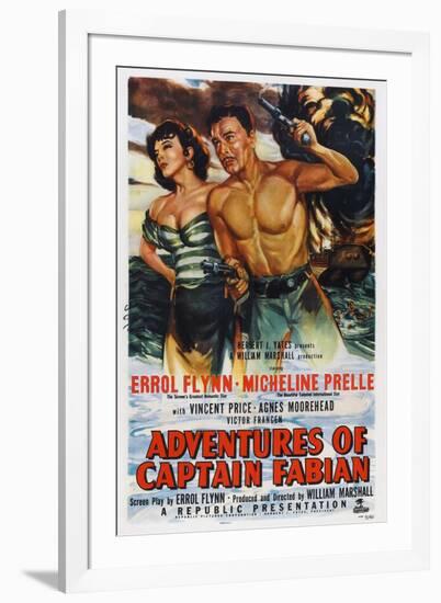 Adventures of Captain Fabian, from Left: Micheline Presle, Errol Flynn, 1951-null-Framed Art Print