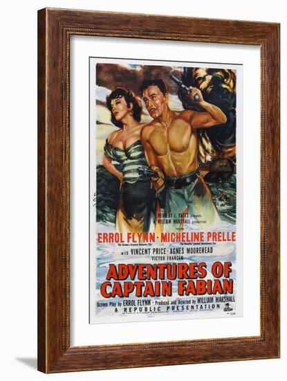 Adventures of Captain Fabian, from Left: Micheline Presle, Errol Flynn, 1951-null-Framed Art Print
