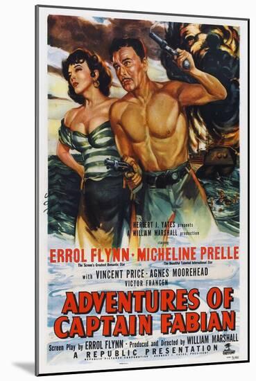 Adventures of Captain Fabian, from Left: Micheline Presle, Errol Flynn, 1951-null-Mounted Art Print