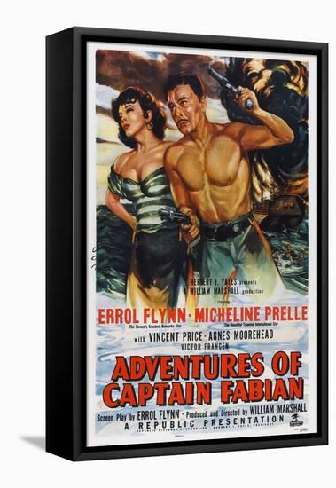 Adventures of Captain Fabian, from Left: Micheline Presle, Errol Flynn, 1951-null-Framed Stretched Canvas