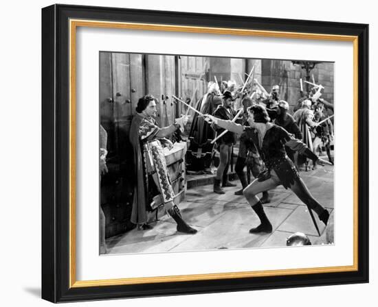 Adventures Of Robin Hood, Basil Rathbone, Errol Flynn, 1938-null-Framed Photo