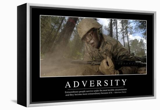 Adversity: Inspirational Quote and Motivational Poster-null-Framed Premier Image Canvas