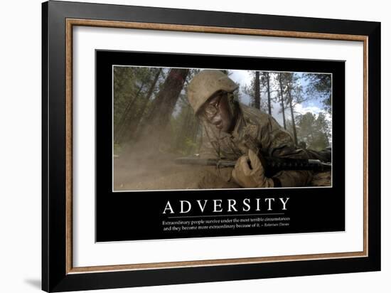 Adversity: Inspirational Quote and Motivational Poster-null-Framed Photographic Print
