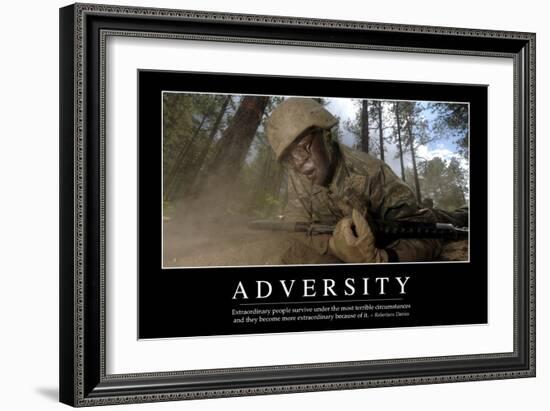 Adversity: Inspirational Quote and Motivational Poster-null-Framed Photographic Print