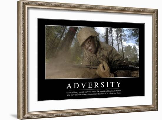 Adversity: Inspirational Quote and Motivational Poster-null-Framed Photographic Print