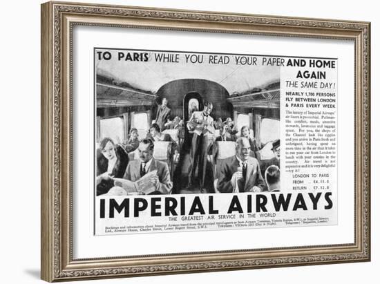 Advert, Air to Paris 1934-null-Framed Art Print