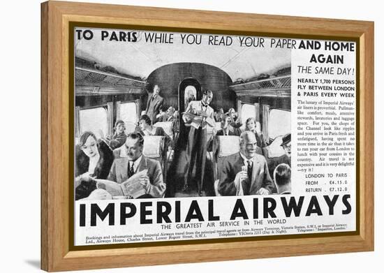 Advert, Air to Paris 1934-null-Framed Stretched Canvas