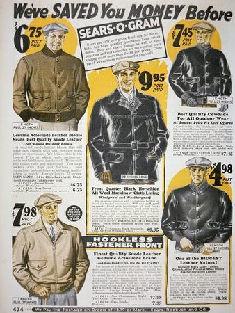 'Advert for American Menswear, Page from the Sears, Roebuck Catalogue ...