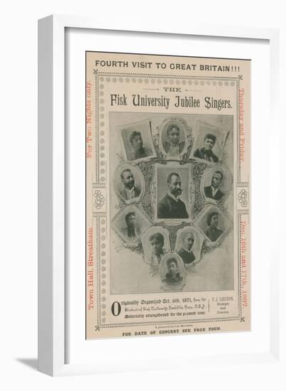 Advert for an Appearance of the Fisk University Jubilee Singers-null-Framed Photographic Print