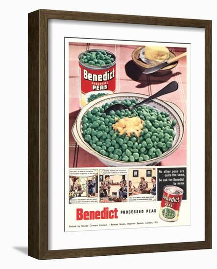 Advert for 'Benedict' Peas-null-Framed Giclee Print
